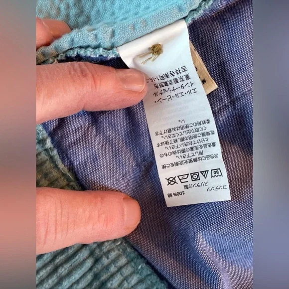 Vtg LL Bean Shirt Jacket Womens Sz 3XTeal Blue Corduroy Wide Wale Shacket Button - Picture 13 of 14